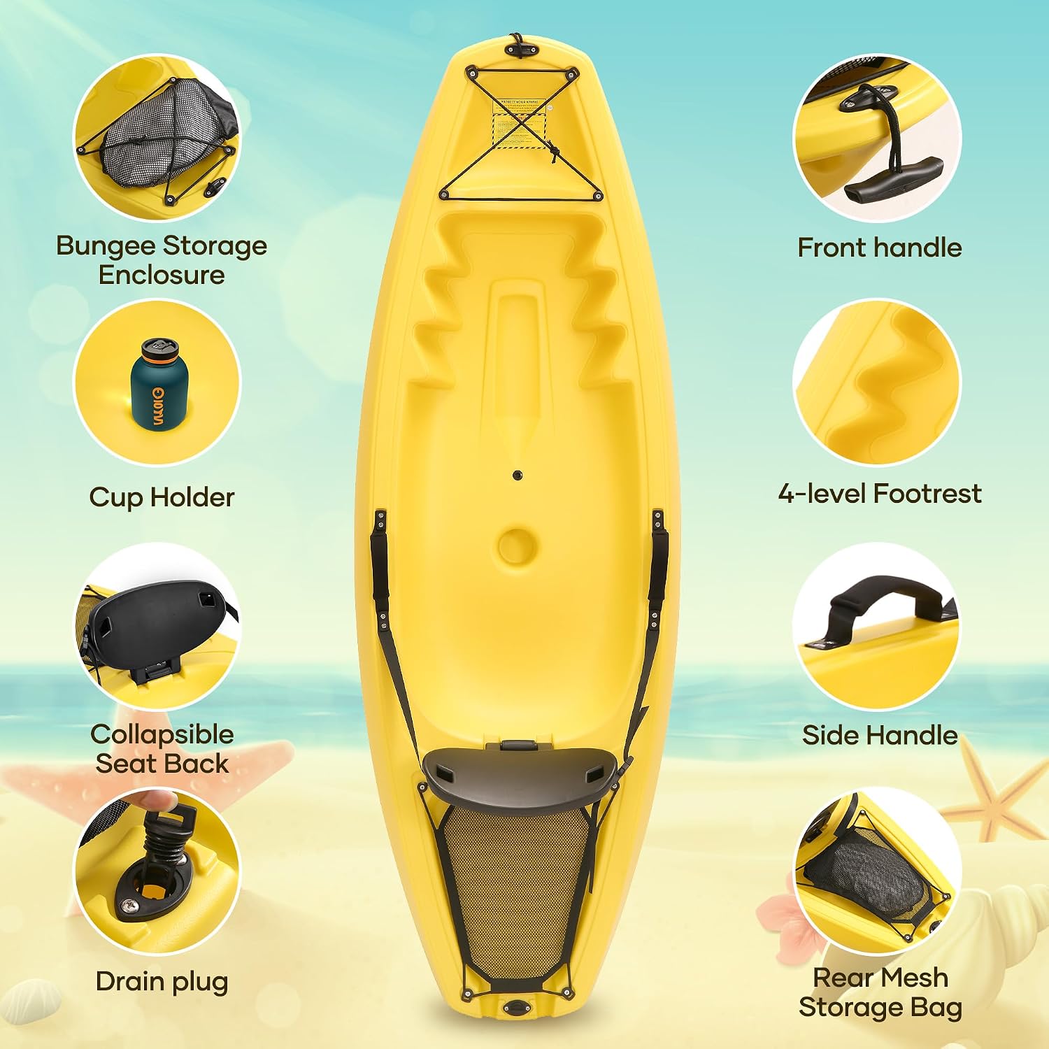 Kajak mit Paddel 6,5 FT Freize – Fishing Boat Paddle Bewertung und Preis
