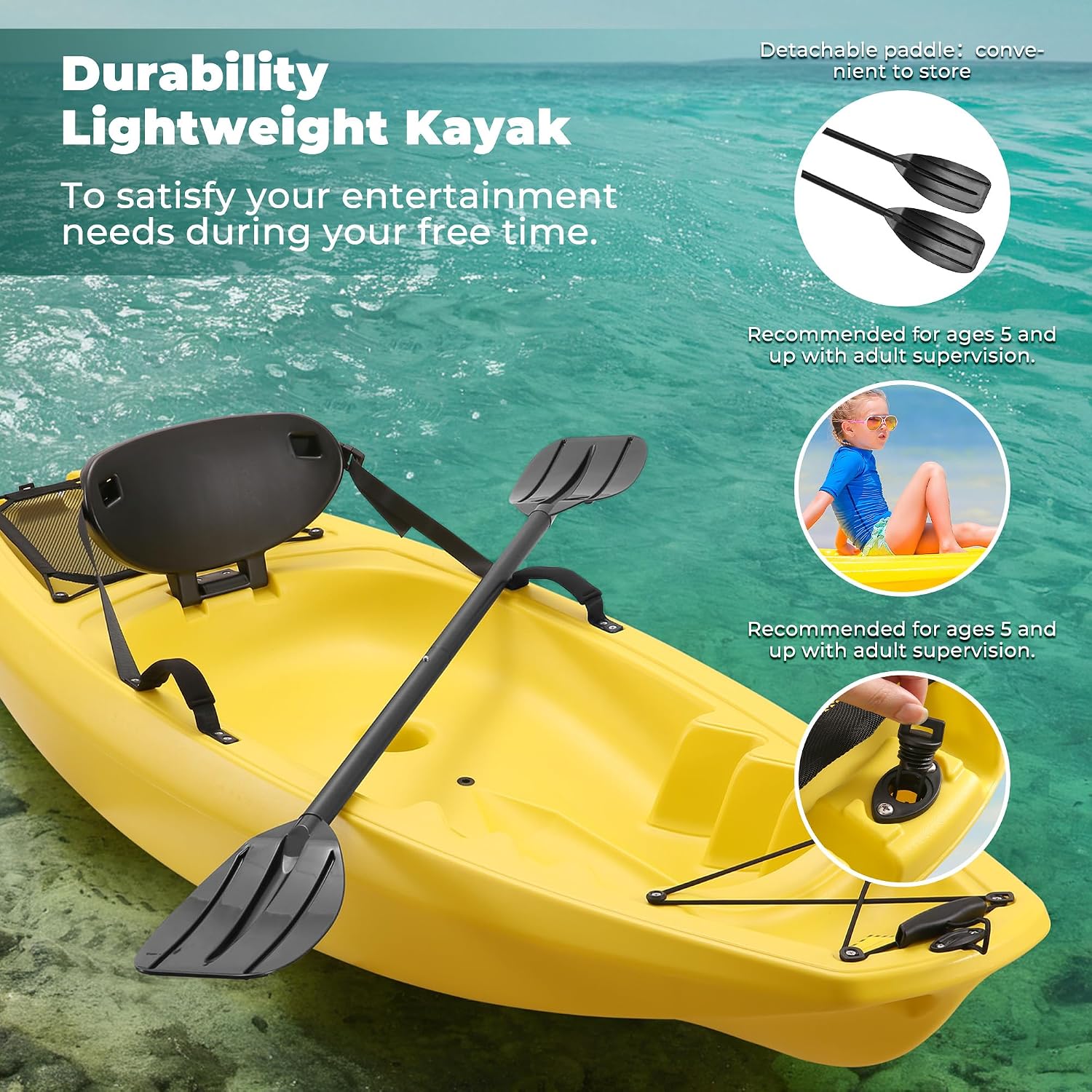 Kajak mit Paddel 6,5 FT Freize – Fishing Boat Paddle Bewertung und Preis